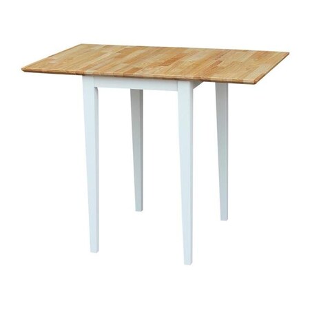INTERNATIONAL CONCEPTS InternationalConcepts T02-2236D Small Drop Leaf Table - White & Natural T02-2236D
